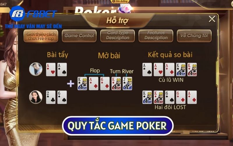 Quy tắc cơ bản của POKER sẽ có số lượng người tham gia từ 2 đến 9 người